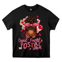 Black cupid's favorite postal worker afro messy bun Heavy Core Tee - texasbilliewilder