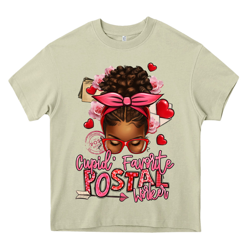 Cupid's Favorite Postal Worker Afro Messy Bun Heavy Core Tee by texasbilliewilder | Teevron