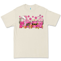 Bone pink christmas coffee cups Premium Tee - texasbilliewilder