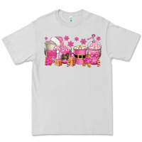 Dove Grey pink christmas coffee cups Premium Tee - texasbilliewilder