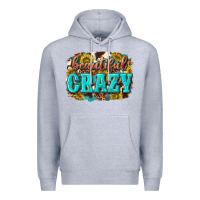 Heather Grey Western Beautiful Crazy Premium Hoodie - texasbilliewilder