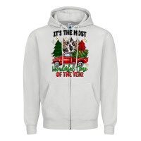 Dove Grey its the most wonderful time of the year Zipper Hoodie - MaliasSmallBusiness
