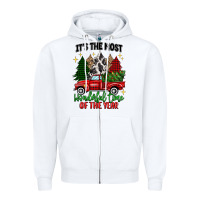 White its the most wonderful time of the year Zipper Hoodie - MaliasSmallBusiness