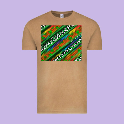St Patricks Day Leopard Rainbow Vintage Tee Designed By Artiststas