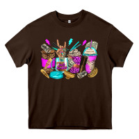 Chocolate Brown hair hustler coffee cups Heavy Core Tee - Zillion Design Studio