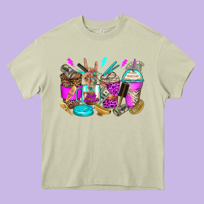 Hair Hustler Coffee Cups Heavy Core Tee Designed By Zillion Design Studio