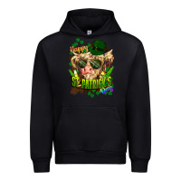 Black St. Patrick's Day Cow Urban Hoodie - HowdyJamesFarm