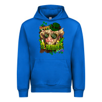 Cobalt St. Patrick's Day Cow Urban Hoodie - HowdyJamesFarm