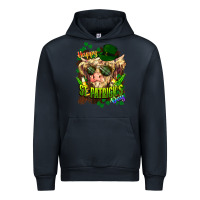 Navy St. Patrick's Day Cow Urban Hoodie - HowdyJamesFarm