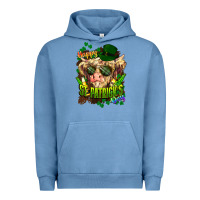 Pigment Pebble Blue St. Patrick's Day Cow Urban Hoodie - HowdyJamesFarm