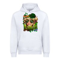 White St. Patrick's Day Cow Urban Hoodie - HowdyJamesFarm