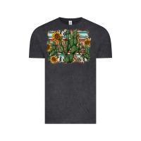 Vintage Black serape sunflowers cactus Vintage Tee - AdoDesignShop