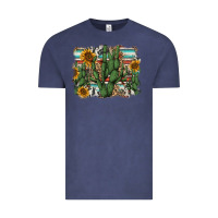 Vintage Denim serape sunflowers cactus Vintage Tee - AdoDesignShop