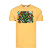 Vintage Mustard serape sunflowers cactus Vintage Tee - AdoDesignShop
