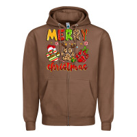 Chestnut merry christmas paws Zipper Hoodie - MaliasSmallBusiness