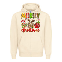 Sandshell merry christmas paws Zipper Hoodie - MaliasSmallBusiness
