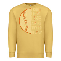 Antique Gold I Know I Play Like A Girl Try To Keep Up Softball Premium Sweatshirt - Bettercallsaul