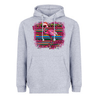 Heather Grey Flamingo Christmas Heavyweight Hoodie - Bettercallsaul