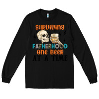 Black surviving fatherhood one beer at a time Long Sleeve Tee - MaliasSmallBusiness