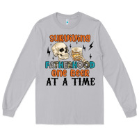 Moon Dust surviving fatherhood one beer at a time Long Sleeve Tee - MaliasSmallBusiness