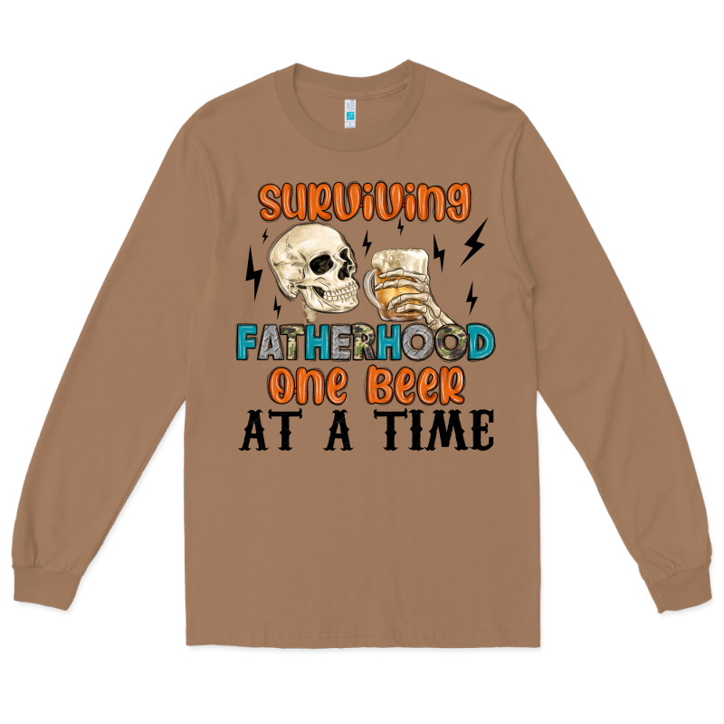 Surviving Fatherhood One Beer At A Time Long Sleeve Tee by MaliasSmallBusiness | Teevron