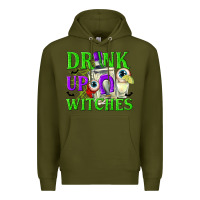 Army Green Drink Up Witches Premium Hoodie - texasbilliewilder