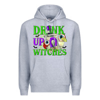 Heather Grey Drink Up Witches Premium Hoodie - texasbilliewilder