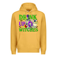 Mustard Drink Up Witches Premium Hoodie - texasbilliewilder
