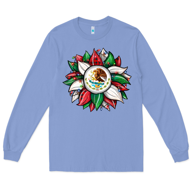 Christmas Sunflower Mexican Flag Long Sleeve Tee by JahusDesignShop | Teevron