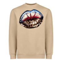 Mushroom American lips leopard Heavyweight Sweatshirt - NancyCooperArtShop
