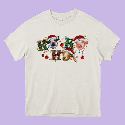 Hohoho Farm Animals Heavy Core Tee Designed By Ranaportraitstore