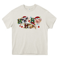 Cream hohoho farm animals Heavy Core Tee - RanaPortraitStore