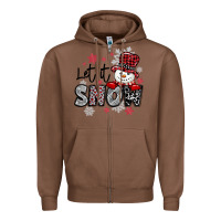Chestnut let it snow sowman snowflake Zipper Hoodie - MaliasSmallBusiness
