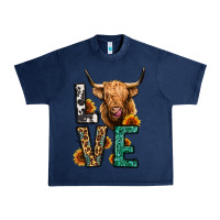 Navy love long haired cow Urban Heavy Tee - Jasminsmagicworld
