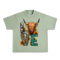 Oil Green love long haired cow Urban Heavy Tee - Jasminsmagicworld