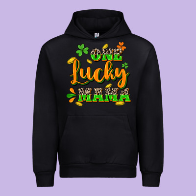 One Lucky Mama St. Patrick's Day Urban Hoodie Designed By Cowgirlartshop