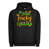 Pigment Black One lucky Mama St. Patrick's Day Urban Hoodie - CowGirlArtShop