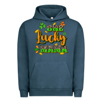 Pigment Midnight Navy One lucky Mama St. Patrick's Day Urban Hoodie - CowGirlArtShop