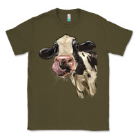 Army Green Cute Holstein Heifer Classic Tee - LillyAllenDesigns