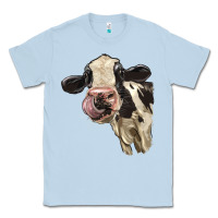 Dusty Blue Cute Holstein Heifer Classic Tee - LillyAllenDesigns