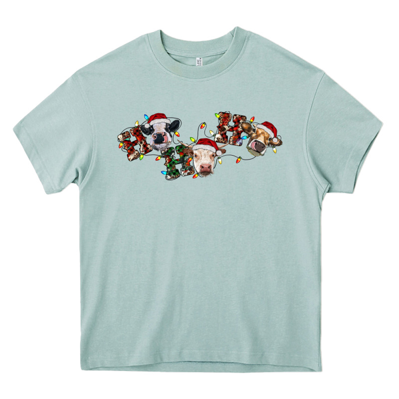 Hohoho Christmas Cows Heavy Core Tee by RanaPortraitStore | Teevron