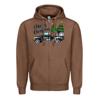 Chestnut merry christmas truck Zipper Hoodie - MaliasSmallBusiness