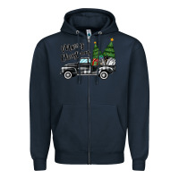 Navy merry christmas truck Zipper Hoodie - MaliasSmallBusiness