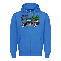 True Royal merry christmas truck Zipper Hoodie - MaliasSmallBusiness