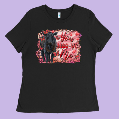 You Moo Ve  Me Black Angus Ladies Tee Designed By Ranaportraitstore