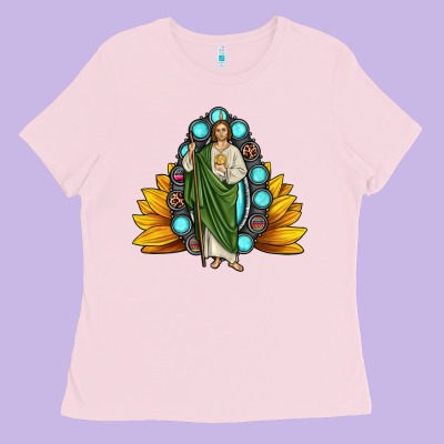 San Judas Gemstone Sunflower Ladies Tee Designed By Jahusdesignshop
