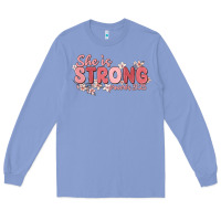 Colony Blue she is strong proverbs 31 25 Long Sleeve Tee - MaliasSmallBusiness