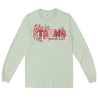 Matcha she is strong proverbs 31 25 Long Sleeve Tee - MaliasSmallBusiness