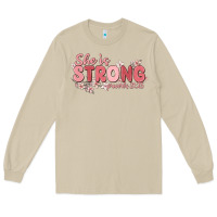Mushroom she is strong proverbs 31 25 Long Sleeve Tee - MaliasSmallBusiness