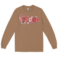 Toasted Coconut she is strong proverbs 31 25 Long Sleeve Tee - MaliasSmallBusiness
